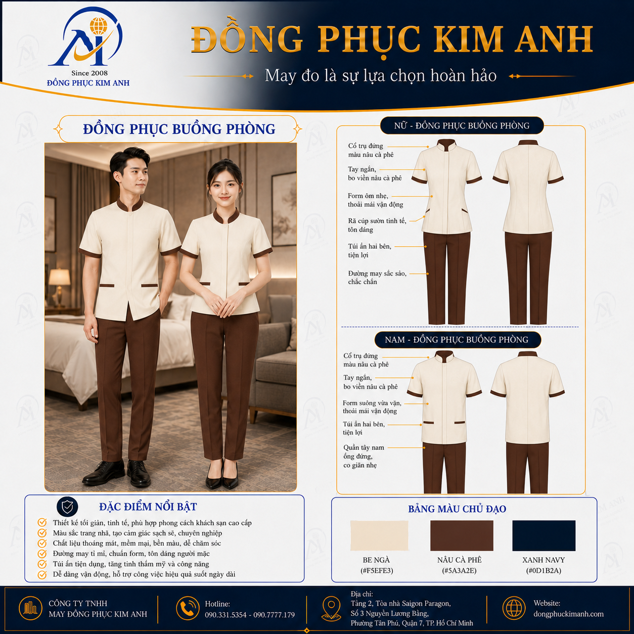Đồng phục buồng phòng (19) Đồng Phục Kim Anh nhận may đồng phục nhà hàng khách sạn giá rẻ HCM cho nhà hàng, khách sạn, resort, café, villa và hệ thống dịch vụ. Hỗ trợ may đo theo yêu cầu, thiết kế maquette, nhận may số lượng ít, tư vấn mẫu cho quản lý, phục vụ, buồng phòng, bảo trì, an ninh và báo giá rõ ràng tại TP.HCM.
