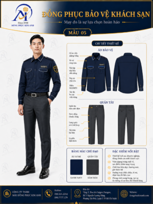 Đồng Phục Kim Anh nhận may đồng phục an ninh - bảo vệ HCM cho công ty, tòa nhà, khách sạn, nhà hàng, showroom, trường học, khu dân cư và nhà máy. Hỗ trợ may đo chuẩn form, nhận may số lượng ít, thiết kế đồng phục bảo vệ cao cấp, tư vấn chất liệu, maquette và báo giá rõ ràng tại TP.HCM.