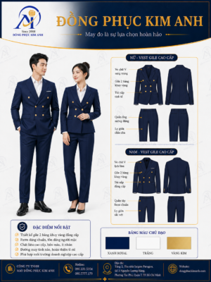 Đồng Phục Kim Anh nhận may đồng phục vest giá rẻ HCM cho doanh nghiệp, văn phòng, sales, bất động sản, showroom, spa, khách sạn và bộ phận quản lý. Hỗ trợ may đo chuẩn form nam nữ, nhận may số lượng ít, thiết kế maquette, tư vấn chất liệu, may mẫu theo yêu cầu và báo giá rõ ràng tại TP.HCM.