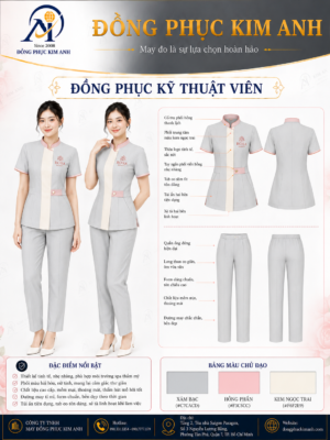 Đồng Phục Kim Anh nhận may đồng phục spa giá rẻ HCM cho spa, thẩm mỹ viện, clinic và cơ sở chăm sóc sắc đẹp. Hỗ trợ may đo theo yêu cầu, thiết kế maquette, nhận may số lượng ít, tư vấn mẫu cho lễ tân, kỹ thuật viên, chăm sóc khách hàng và báo giá rõ ràng tại TP.HCM.
