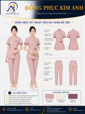 Đồng Phục Kim Anh nhận may đồng phục spa giá rẻ HCM cho spa, thẩm mỹ viện, clinic và cơ sở chăm sóc sắc đẹp. Hỗ trợ may đo theo yêu cầu, thiết kế maquette, nhận may số lượng ít, tư vấn mẫu cho lễ tân, kỹ thuật viên, chăm sóc khách hàng và báo giá rõ ràng tại TP.HCM.