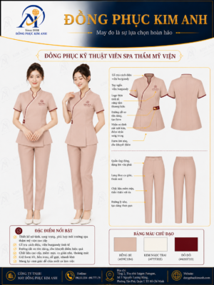 Đồng Phục Kim Anh nhận may đồng phục spa giá rẻ HCM cho spa, thẩm mỹ viện, clinic và cơ sở chăm sóc sắc đẹp. Hỗ trợ may đo theo yêu cầu, thiết kế maquette, nhận may số lượng ít, tư vấn mẫu cho lễ tân, kỹ thuật viên, chăm sóc khách hàng và báo giá rõ ràng tại TP.HCM.