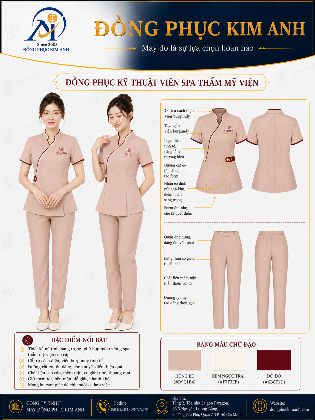 Đồng phục kỹ thuật viên hồ chí minh (39) Đồng Phục Kim Anh nhận may đồng phục spa giá rẻ HCM cho spa, thẩm mỹ viện, clinic và cơ sở chăm sóc sắc đẹp. Hỗ trợ may đo theo yêu cầu, thiết kế maquette, nhận may số lượng ít, tư vấn mẫu cho lễ tân, kỹ thuật viên, chăm sóc khách hàng và báo giá rõ ràng tại TP.HCM.