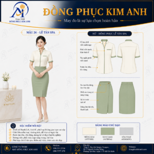 Đồng Phục Kim Anh nhận may đồng phục spa giá rẻ HCM cho spa, thẩm mỹ viện, clinic và cơ sở chăm sóc sắc đẹp. Hỗ trợ may đo theo yêu cầu, thiết kế maquette, nhận may số lượng ít, tư vấn mẫu cho lễ tân, kỹ thuật viên, chăm sóc khách hàng và báo giá rõ ràng tại TP.HCM.