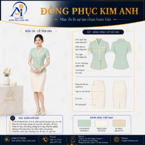 Đồng Phục Kim Anh nhận may đồng phục spa giá rẻ HCM cho spa, thẩm mỹ viện, clinic và cơ sở chăm sóc sắc đẹp. Hỗ trợ may đo theo yêu cầu, thiết kế maquette, nhận may số lượng ít, tư vấn mẫu cho lễ tân, kỹ thuật viên, chăm sóc khách hàng và báo giá rõ ràng tại TP.HCM.
