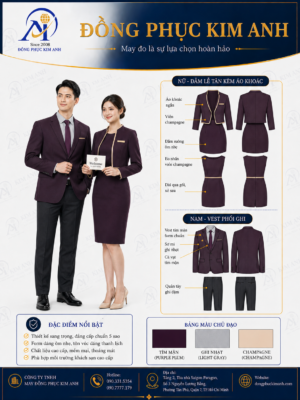 Đồng Phục Kim Anh nhận may đồng phục vest giá rẻ HCM cho doanh nghiệp, văn phòng, sales, bất động sản, showroom, spa, khách sạn và bộ phận quản lý. Hỗ trợ may đo chuẩn form nam nữ, nhận may số lượng ít, thiết kế maquette, tư vấn chất liệu, may mẫu theo yêu cầu và báo giá rõ ràng tại TP.HCM.